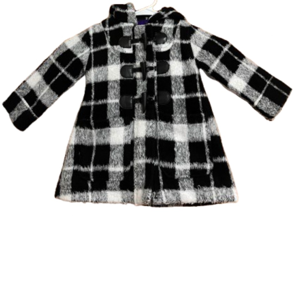 madden girl Baby Girl Multi Plaid Toggle and Zip Front Hooded Jacket Sz-18M